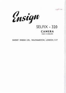 Ensign Selfix 320 manual. Camera Instructions.